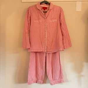Vintage Victoria's Secret Pink Striped Pajama Set